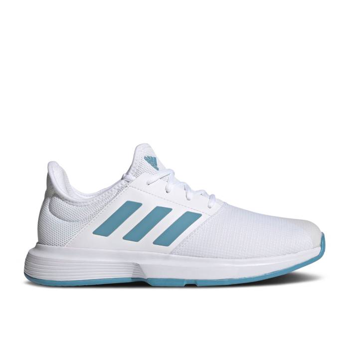 アディダス Adidas 【 Gamecourt \u0027White Hazy Blue\u0027 Men Footwear White/Hazy Blue/Halo Blue 】 メンズ 白いこと 白いこと 青味 青み
