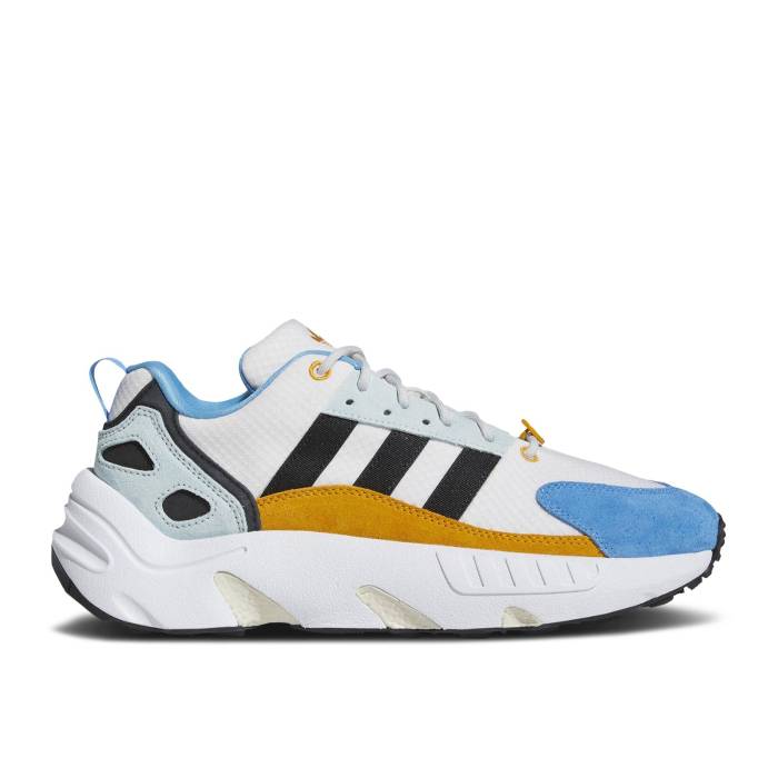 アディダス Adidas 【 Zx 22 Boost White Pulse Blue Gold Men Crystal White/Core Black/Pulse Blue 】 ブースト 青色 ブルー メンズ 白色 ホワイト コア 黒色 ブラック 青色 ブルー