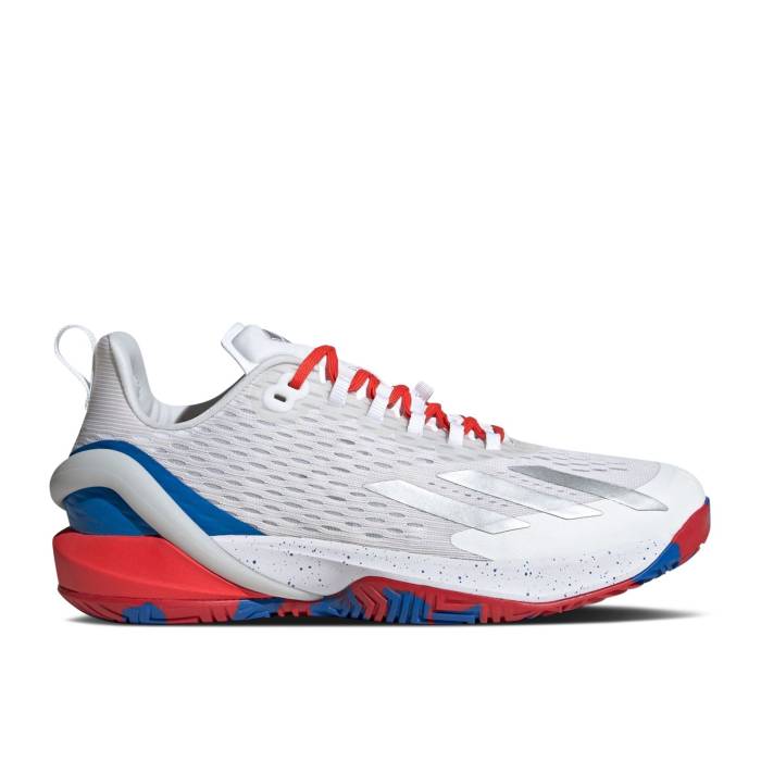 アディダス Adidas 【 Adizero Cybersonic 'White Blue Bright Red' Men Cloud White/Silver Metallic/Bright Red 】 アディゼロ 青色 ブルー メンズ 白色 ホワイト Silver 銀色・シルバー Red 赤・レッド|スニケス