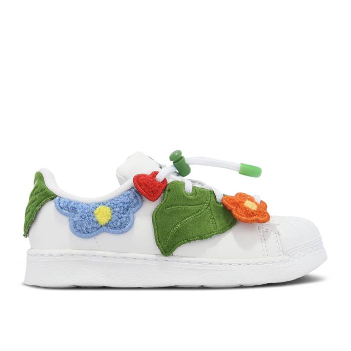 アディダス Adidas 【 Melting Sadness X Superstar 360 I \u0027Bee With You Pack - Cloud White\u0027 Infant Footwear White/Footwear White/Orange Tin 】 Superstar はやりっ子 もの言う花 白いこと 白いこと orange 橙・オレンジ色