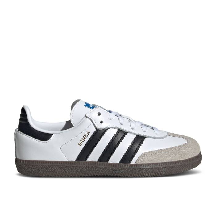 アディダス Adidas 【 Samba Og K 'White Black Gum' Youth Cloud White/Core Black/Gum 】 サンバ 黒色 ブラック ジュニア キッズ 白色 ホワイト コア 黒色 ブラック｜スニケス