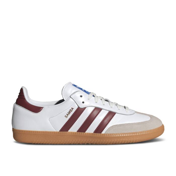 アディダス Adidas 【 Samba Og \u0027White Burgundy Gum\u0027 Men Cloud White/Burgundy/Gum 】 サンバ ぶどう酒色・バーガンディー メンズ 白いこと 白いこと ぶどう酒色・バーガンディー