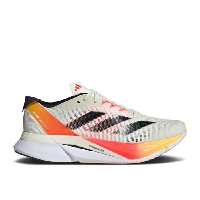 アディダス Adidas 【 Adizero Boston 12 \u0027Ivory Pack\u0027 Men Ivory/Core Black/Solar Red 】 アディゼロ 豆の町 メンズ 象牙色 中核グループ 黒いこと 黒いこと Red 赤・赤いこと メンズ靴-靴-スニーカー