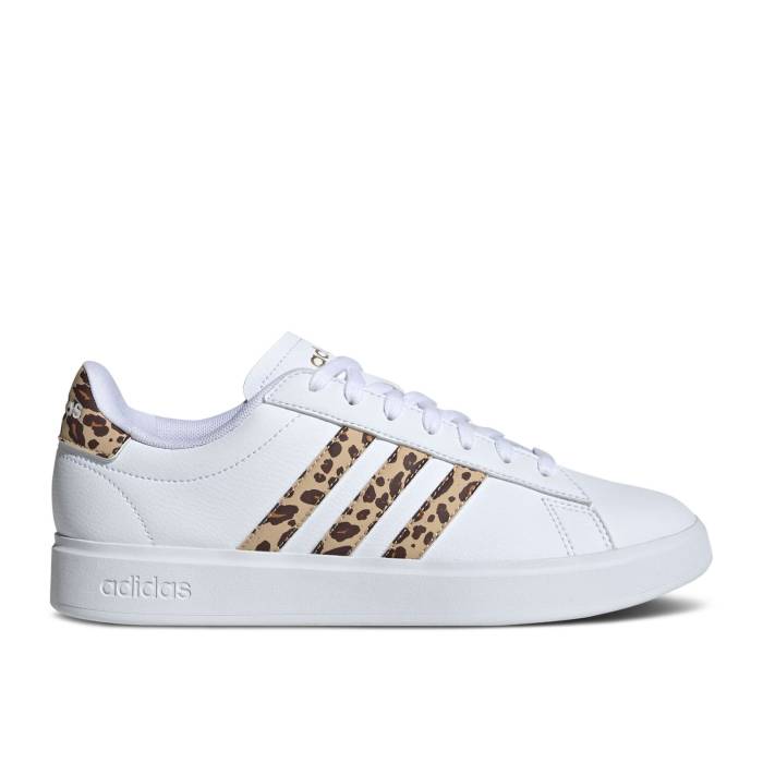 アディダス Adidas 【 Wmns Grand Court 2.0 'White Leopard' Women Cloud White/Magic Beige/Matte Gold 】 グランド コート レディース 白色 ホワイト マジック ベージュ ゴールド