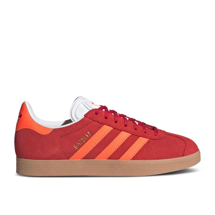 アディダス Adidas 【 Wmns Gazelle \u0027Red Solar Orange\u0027 Women Red/Solar Orange/Off White 】 ガゼル レディース Red 赤・赤いこと orange 橙・オレンジ色 白いこと 白いこと