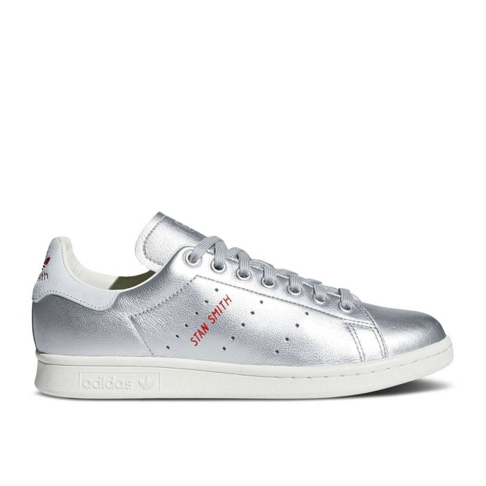 アディダス Adidas 【 Wmns Stan Smith 'Silver Metallic Red' Women Silver Metallic/Blue Tint 】 レディース Silver 銀色・シルバー 青色 ブルー｜スニケス