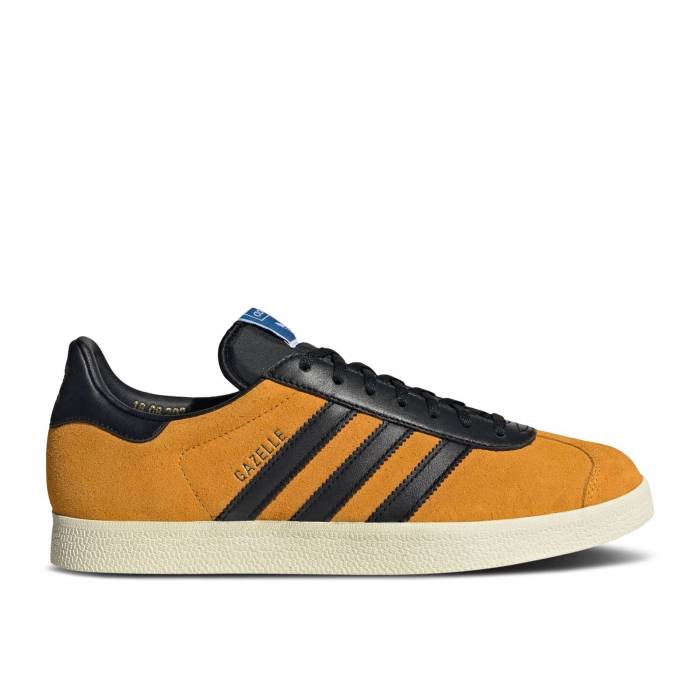 アディダス Adidas 【 Gazelle \u002775Th Anniversary\u0027 Men Team Collegiate Gold 2/Core Black/Cream White 】 ガゼル メンズ Team 野球クラブ ゴールド 中核グループ 黒いこと 黒いこと 皮膚軟化剤 白いこと 白いこと メンズ靴-靴-スニーカー
