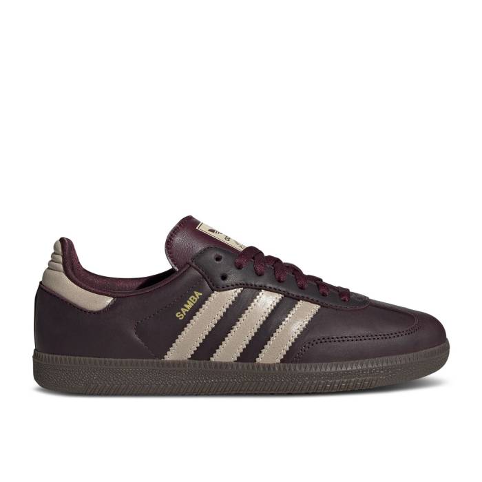 アディダス Adidas 【 Wmns Samba Og 'Maroon Crystal Sand' Women Maroon/Crystal Sand/Gold Metallic 】 サンバ レディース マルーン 砂色・サンド ゴールド|スニケス