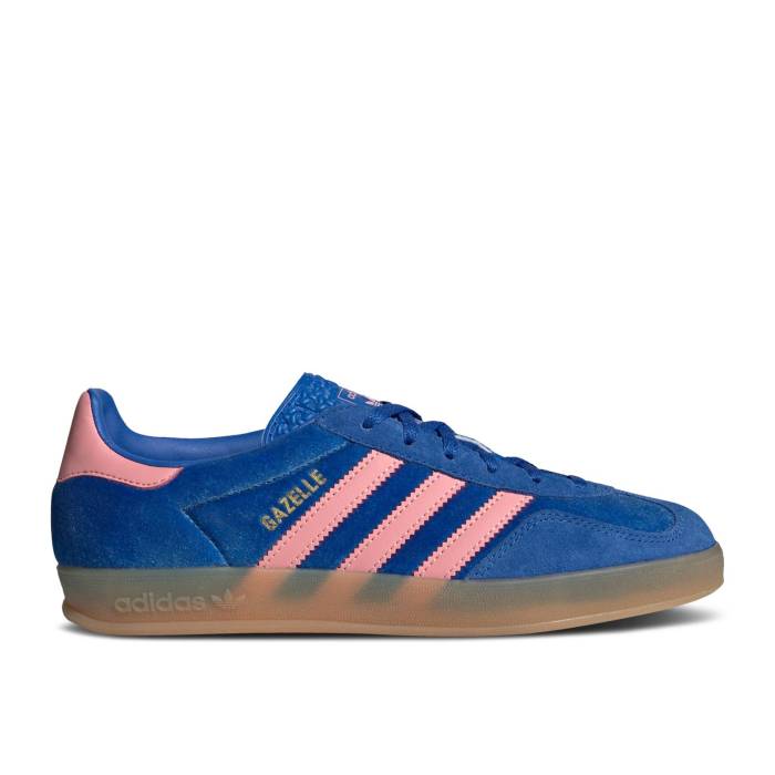 アディダス Adidas 【 Wmns Gazelle Indoor \u0027Blue Semi Pink Velvet\u0027 Women Blue/Semi Pink Spark/Gum 】 ガゼル pink さくら色 レディース 青碧 青碧 pink さくら色