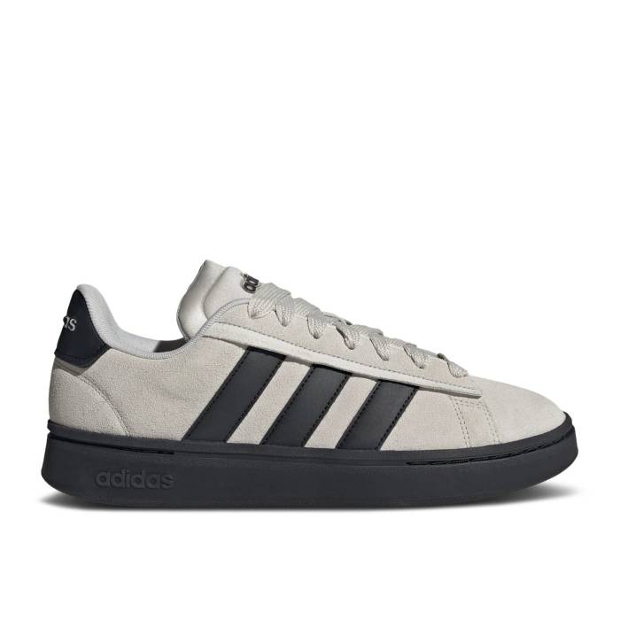 アディダス Adidas 【 Grand Court Alpha \u0027Grey Black\u0027 Men Grey One/Core Black/Core Black 】 地べた 厚地の外套 アルファ メンズ 薄墨色 薄墨色 中核グループ 黒いこと 黒いこと