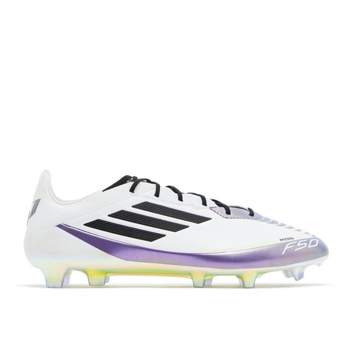 アディダス Adidas 【 Messi Adizero F50 Elite Fg \u0027Triunfo Estelar Pack\u0027 Men Cloud White/Core Black/Purple 】 アディゼロ エリート メンズ 白いこと 白いこと 中核グループ 黒いこと 黒いこと Purple 紫・パープル