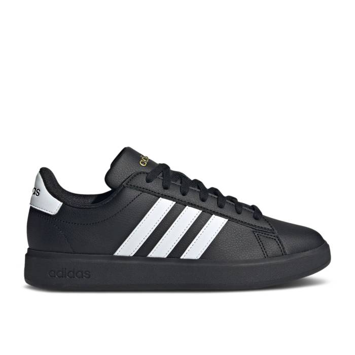 アディダス Adidas 【 Wmns Grand Court 2.0 \u0027Black White\u0027 Women Core Black/Cloud White/Gold Metallic 】 地びた 厚地の外套 レディース 中核グループ 黒いこと 黒いこと 白いこと 白いこと ゴールド