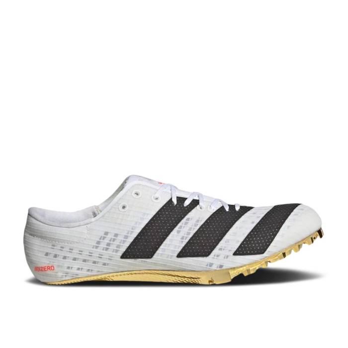 アディダス Adidas 【 Adizero Finesse Spikes 'White Gold Solar Red' Men Footwear White/Core Black/Solar Red 】 アディゼロ ゴールド メンズ 白色 ホワイト コア 黒色 ブラック Red 赤・レッド