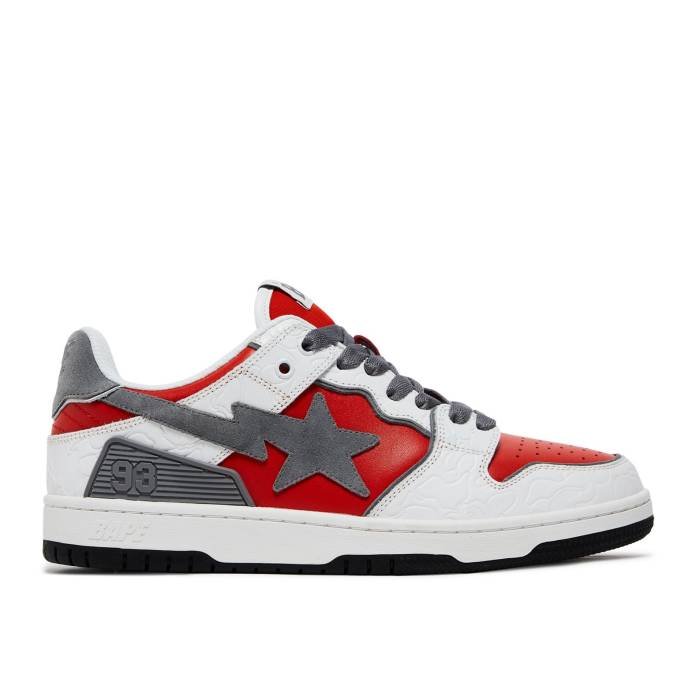 ベイプ Bape 【 Sk8 Sta 'White Red' Men White/Red 】 メンズ 白色 ホワイト Red 赤・レッド