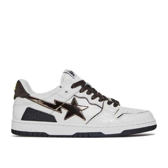 ベイプ Bape 【 Sk8 Sta 'White Metallic Silver' Men White/Silver 】 メンズ 白色 ホワイト Silver 銀色・シルバー|スニケス