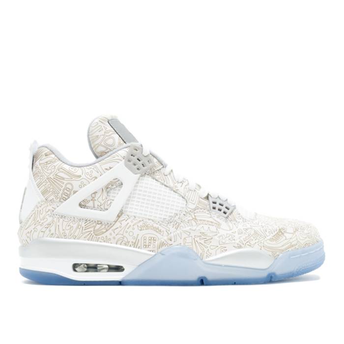 ナイキ エアジョーダン Air Jordan 【 Jordan 4 Retro \u002730Th Anniversary Laser\u0027 Men White/Chrome/Metallic Silver 】 レトロ メンズ 白いこと 白いこと Silver しろがね色・しろがね色