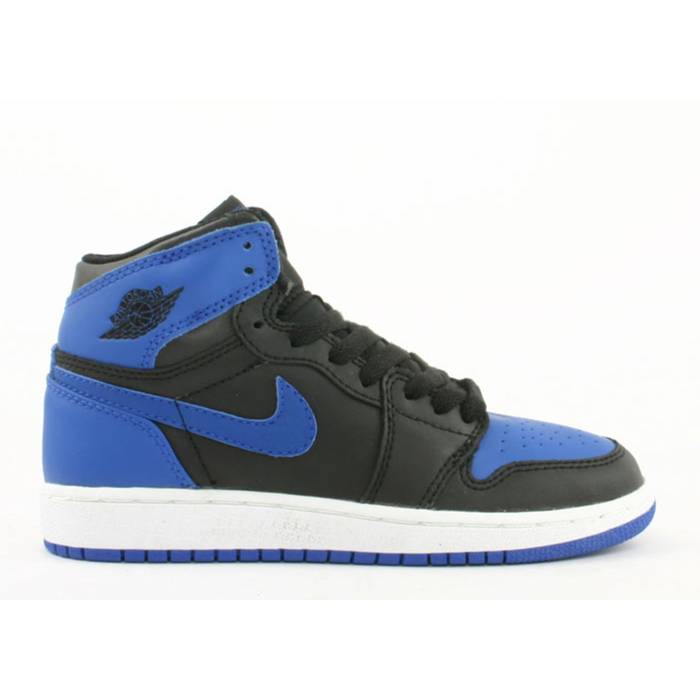 ナイキ　エアジョーダン Air Jordan 【 Jordan 1 Retro Gs 'Royal' Youth Black/Royal Blue 】 レトロ ジュニア キッズ 黒色 ブラック 青色 ブルー｜スニケス
