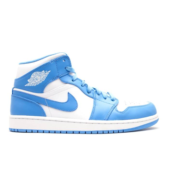 ナイキ エアジョーダン Air Jordan 【 Jordan 1 Mid 'Unc' Men White/University Blue-White 】 ミッド メンズ 白色 ホワイト|スニケス