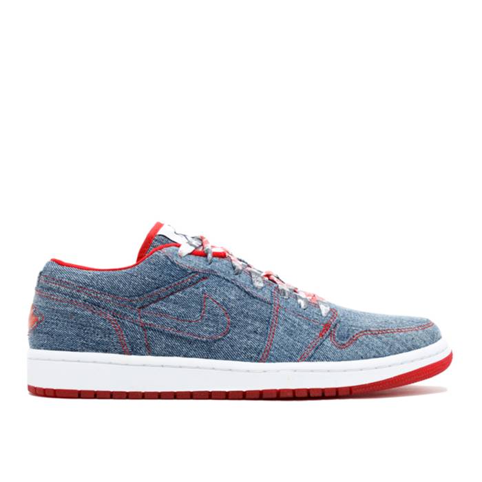 ナイキ　エアジョーダン Air Jordan 【 Wmns Jordan 1 Retro Low 'Denim' Women Denim/White Sport Red 】 レトロ レディース デニム 白色 ホワイト Red 赤・レッド｜スニケス