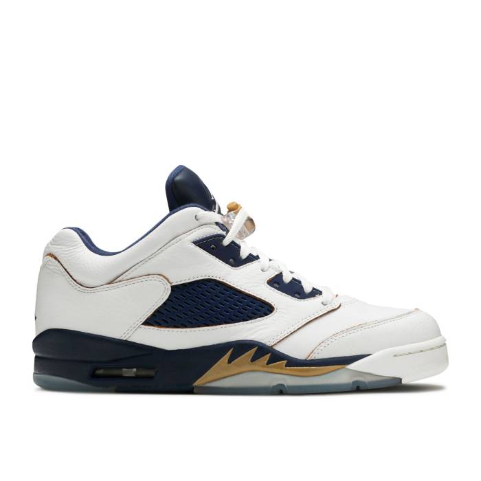 ナイキ エアジョーダン Air Jordan 【 Jordan 5 Retro Low \u0027Dunk From Above\u0027 Men White/Metallic Gold Star-Midnight Navy 】 レトロ メンズ 白いこと 白いこと ゴールド 紺色 米国海軍