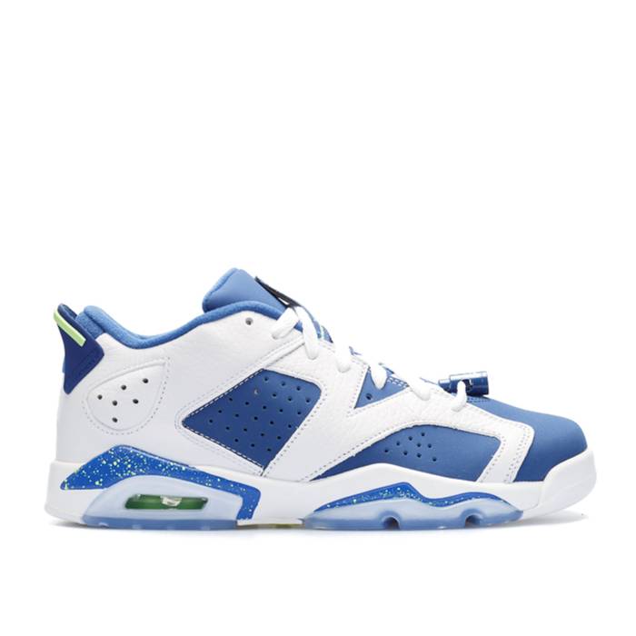 ナイキ エアジョーダン Air Jordan 【 Jordan 6 Low Bg \u0027Ghost Green\u0027 Youth White/Ghost Green-Insgn Blue 】 御坊っちゃん キッズ 白いこと 白いこと 青碧 青色 キッズ・ベビー・マタニティ-キッズファッション-スニーカー
