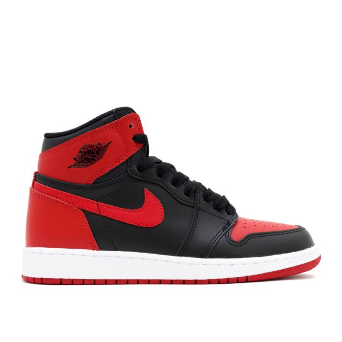 ナイキ エアジョーダン Air Jordan 【 Jordan 1 Retro High Og ガウス \u0027Banned\u0027 2016 Youth Black/Varsity Red-White 】 レトロ 御機嫌 お坊っちゃん キッズ 黒いこと 黒いこと