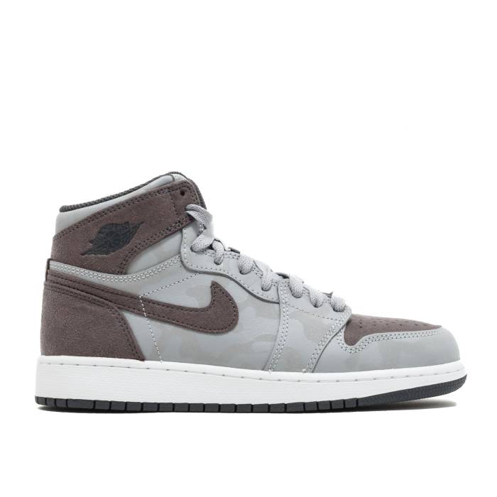 ナイキ エアジョーダン Air Jordan 【 Jordan 1 Retro Hi Premium Gs Camo Youth Grey/Grey 】 レトロ Premium プレミアム ジュニア キッズ 灰色 グレー