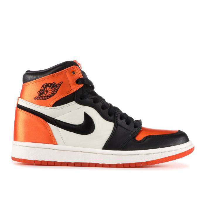 ナイキ エアジョーダン Air Jordan 【 Wmns Jordan 1 Retro High Og atin Shattered Backboard Women Black/Starfish-Sail-Black 】 レトロ ハイ レディース 黒色 ブラック