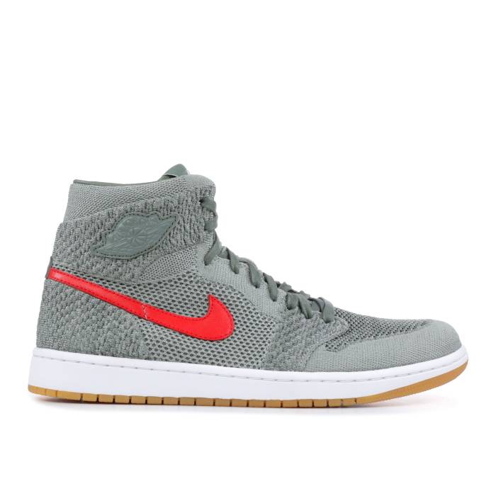 ナイキ エアジョーダン Air Jordan 【 Jordan 1 High Flyknit \u0027Clay Green\u0027 Men Clay Green/White-Hyper Cobalt-Gum Yellow 】 ご機嫌 飛球編み物 メンズ green 緑・緑であること yellow 黄味がかった・黄色