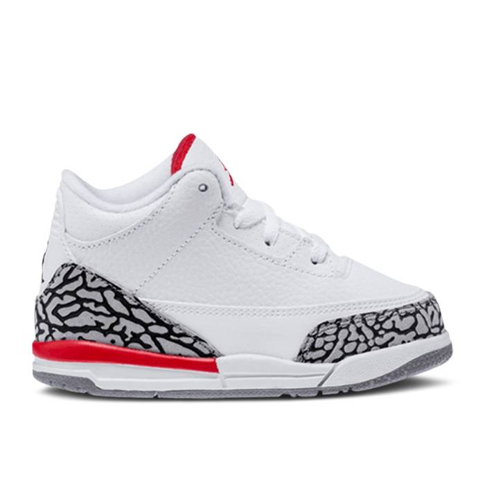 ナイキ エアジョーダン Air Jordan 【 Jordan 3 Retro Td \u0027Hall Of Fame\u0027 Infant White/Fire Red-Cement Grey 】 レトロ もの言う花 白いこと 白いこと 火の手 薄墨色 薄墨色