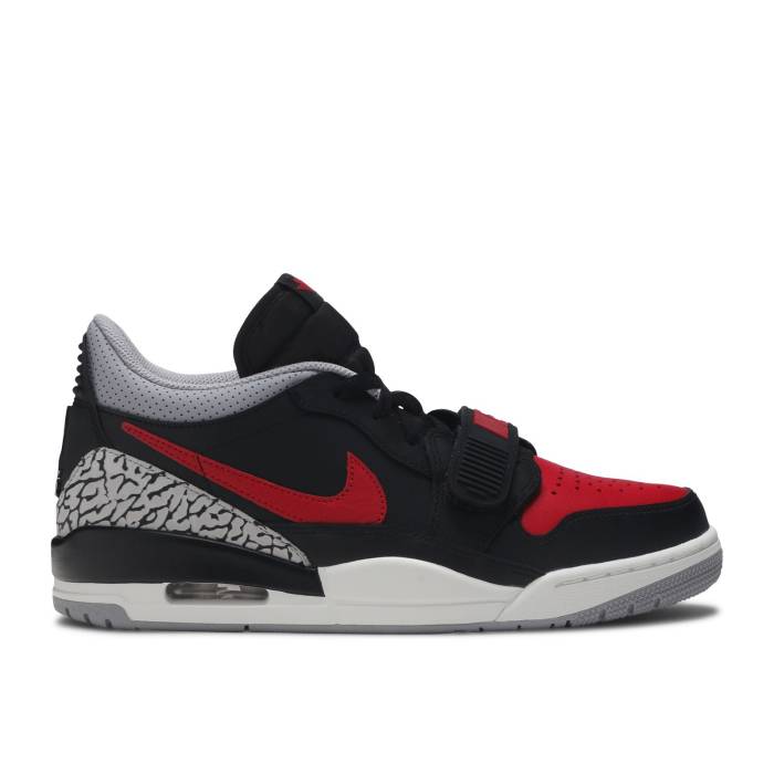 ナイキ エアジョーダン Air Jordan 【 Jordan Legacy 312 Low \u0027Bred Cement\u0027 Men Black/Black-Cement Grey-Gym Red 】 legacy レガシー メンズ 黒いこと 黒いこと Red 赤・赤いこと