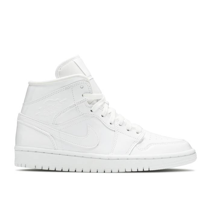 ナイキ エアジョーダン Air Jordan 【 Wmns Jordan 1 Mid Patent 'Triple White' Women White/White-White 】 ミッド パテント レディース 白色 ホワイト|スニケス