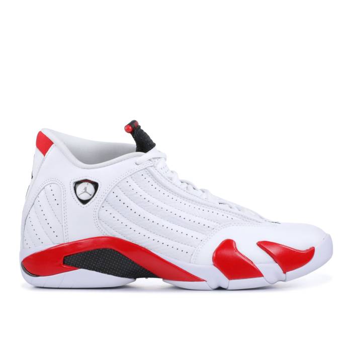 ナイキ　エアジョーダン Air Jordan 【 Jordan 14 Retro 'Candy Cane' 2019 Men White/Varsity Red/Metallic Silver/Black 】 レトロ 靴 メンズ靴 スニーカー メンズ 白色 ホワイト Red 赤・レッド Silver 銀色・シルバー画像