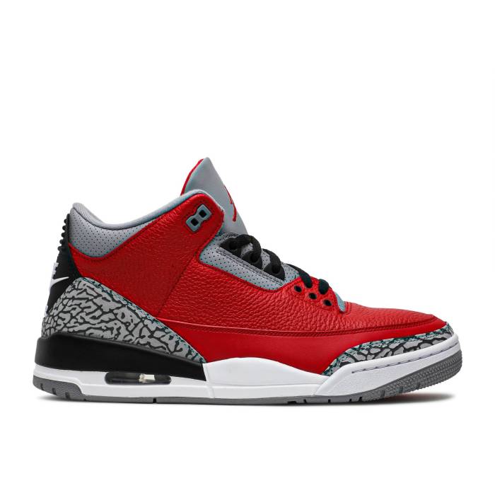 ナイキ エアジョーダン Air Jordan 【 Jordan 3 Retro Se \u0027Unite\u0027 Men Fire Red/Fire Red/Cement Grey/Black 】 レトロ メンズ 火の手 Red 赤・赤いこと 薄墨色・シメント 薄墨色 薄墨色 黒いこと 黒いこと