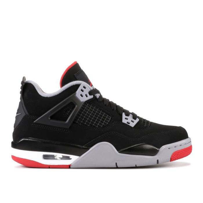 ナイキ　エアジョーダン Air Jordan 【 Jordan 4 Retro Og Gs 'Bred' 2019 Youth Black/Cement Grey/Summit White/Fire Red 】 レトロ ジュニア キッズ 黒色 ブラック 灰色・シメント 灰色 グレー 白色 ホワイト ファイ