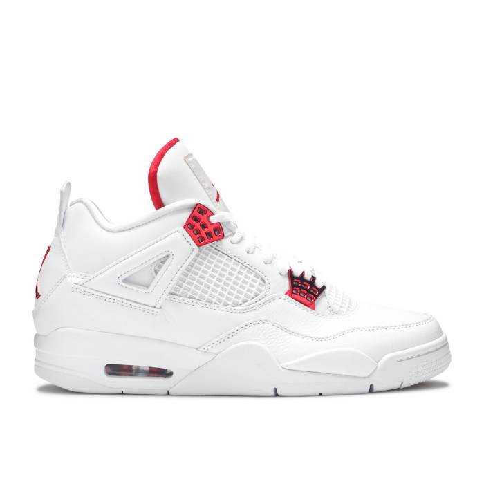 ナイキ エアジョーダン Air Jordan 【 Jordan 4 Retro \u0027Red Metallic\u0027 Men White/University Red/Metallic Silver 】 レトロ メンズ 白いこと 白いこと Red 赤・赤いこと Silver しろがね色・しろがね色