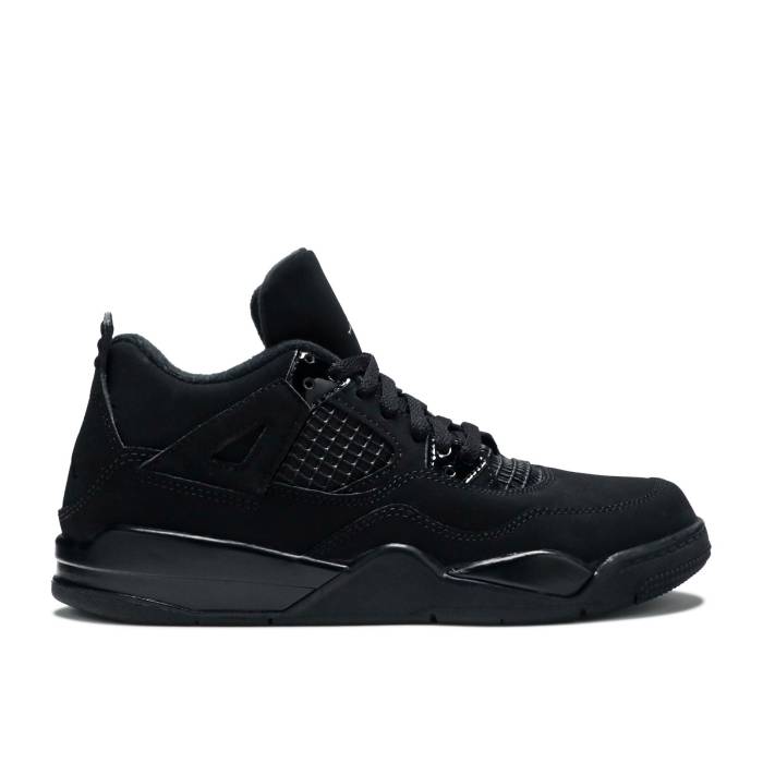 ナイキ　エアジョーダン Air Jordan 【 Jordan 4 Retro Ps 'Black Cat' 2020 Youth Black/Black/Light Graphite 】 レトロ キッズ ベビー マタニティ キッズファッション 靴 スニーカー ジュニア キッズ 黒色 ブラッ画像