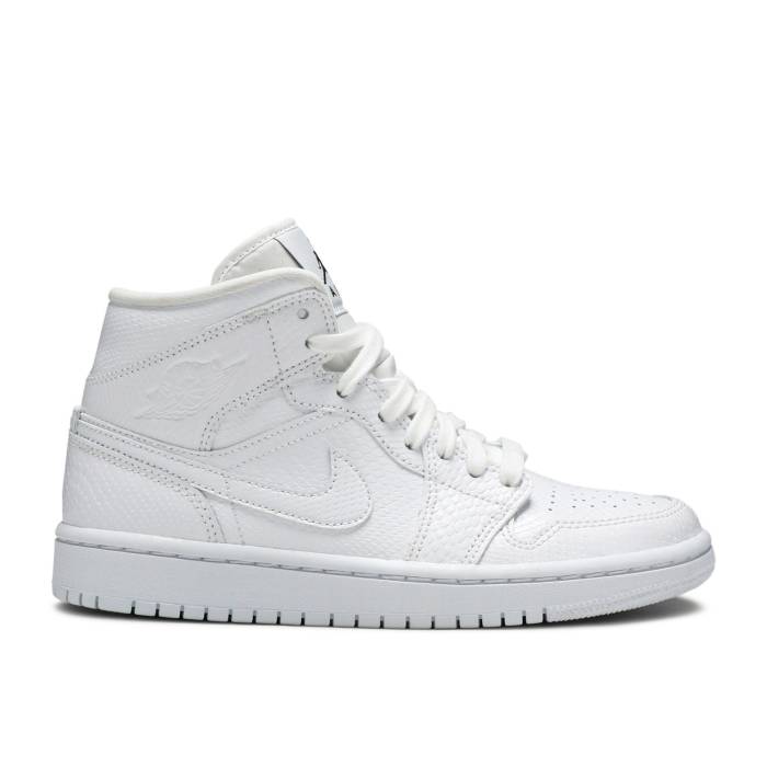 ナイキ エアジョーダン Air Jordan 【 Wmns Jordan 1 Mid \u0027White Snakeskin\u0027 Women White/White 】 ミッド レディース 白いこと 白いこと
