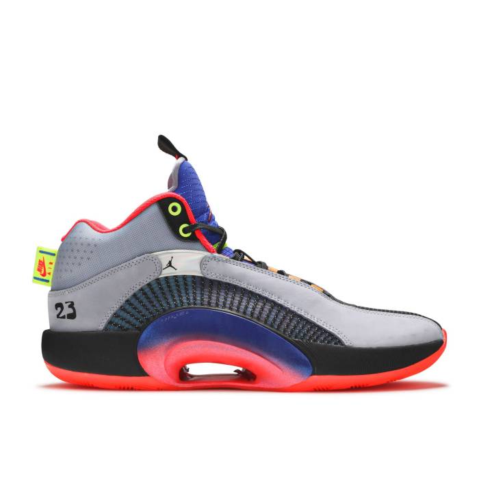 ナイキ エアジョーダン Air Jordan 【 Jordan 35 \u0027Center Of Gravity\u0027 Men Glacier Grey/Laser Crimson/Black 】 メンズ 薄墨色 薄墨色 Laser レーザ クリムゾン 黒いこと 黒いこと