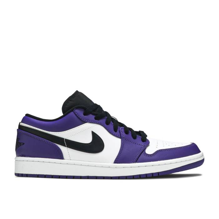 ナイキ エアジョーダン Air Jordan 【 Jordan 1 Low \u0027Court Purple\u0027 Men White/Court Purple/Black 】 メンズ 白いこと 白いこと 厚地の外套 Purple 紫・パープル 黒いこと 黒いこと