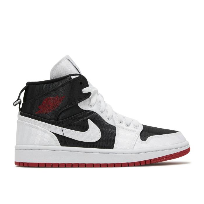 ナイキ　エアジョーダン Air Jordan 【 Wmns Jordan 1 Mid Se Utility 'White Black Gym Red' Women Black/Gym Red/White 】 ミッド 黒色 ブラック レディース 黒色 ブラック Red 赤・レッド 白色 ホワイト