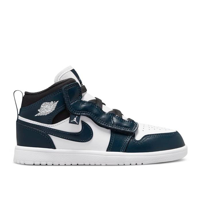 ナイキ　エアジョーダン Air Jordan 【 Jordan 1 Mid Ps 'Armory Navy' Youth Armory Navy/Black/White 】 ミッド ジュニア キッズ 紺色 ネイビー 黒色 ブラック 白色 ホワイト｜スニケス