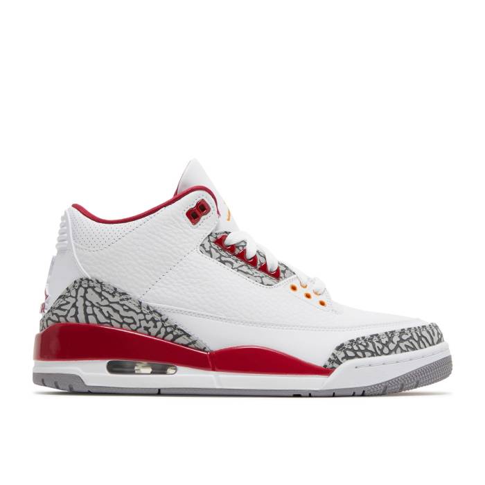 ナイキ エアジョーダン Air Jordan 【 Jordan 3 Retro \u0027Cardinal Red\u0027 Men White/Light Curry/Cardinal Red/Cement Grey 】 レトロ メンズ 白いこと 白いこと カリー 枢機卿 Red 赤・赤いこと 薄墨色・シメント 薄墨色 グレ