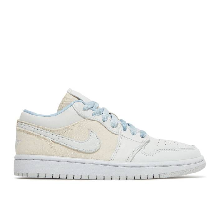 ナイキ エアジョーダン Air Jordan 【 Wmns Jordan 1 Low \u0027Sail Canvas\u0027 Women Iris Whisper/Sail/Worn Blue 】 レディース 青み 青色