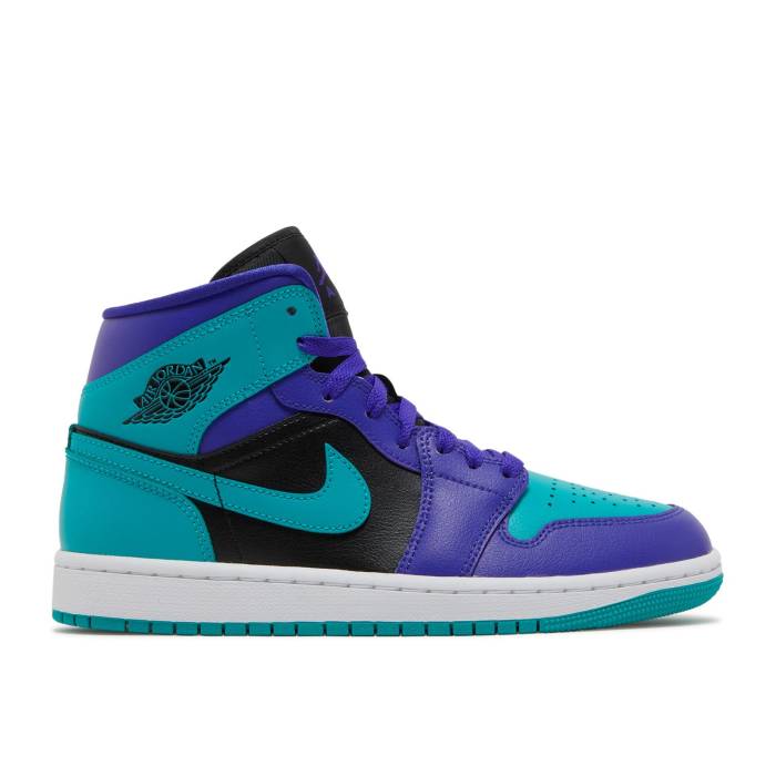 ナイキ エアジョーダン Air Jordan 【 Wmns Jordan 1 Mid Black Grape Women Dark Concord/Black/White/New Emerald 】 ミッド レディース コンコルド・コンコード 黒色 ブラック 白色 ホワイト