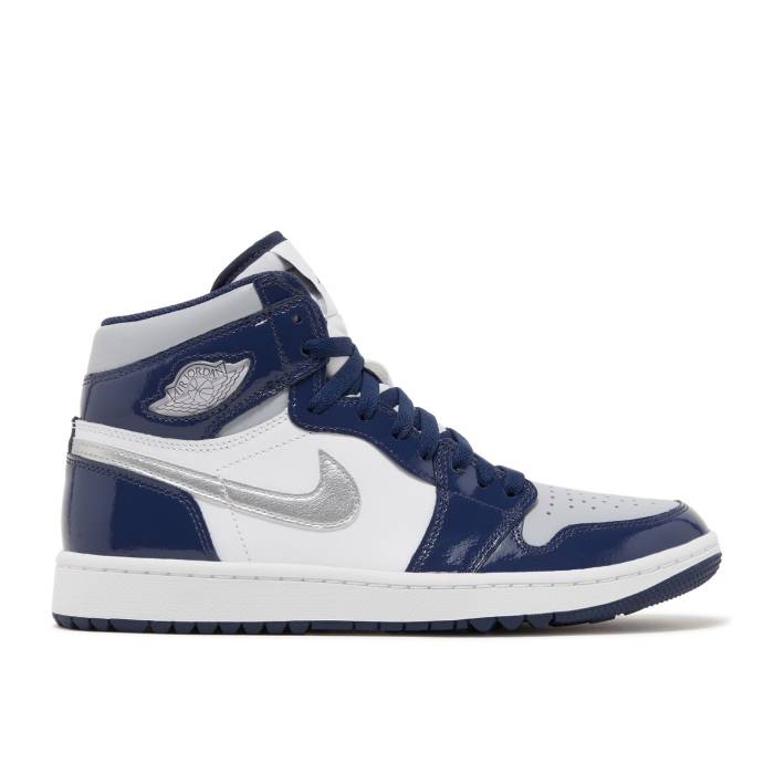 ナイキ エアジョーダン Air Jordan 【 Jordan 1 High Golf Midnight Navy Men White/Midnight Navy/Wolf Grey/Metallic Silver 】 ハイ golf ゴルフ メンズ 白色 ホワイト 紺色 ネイビー 灰色 グレー Silver 銀色・シルバー