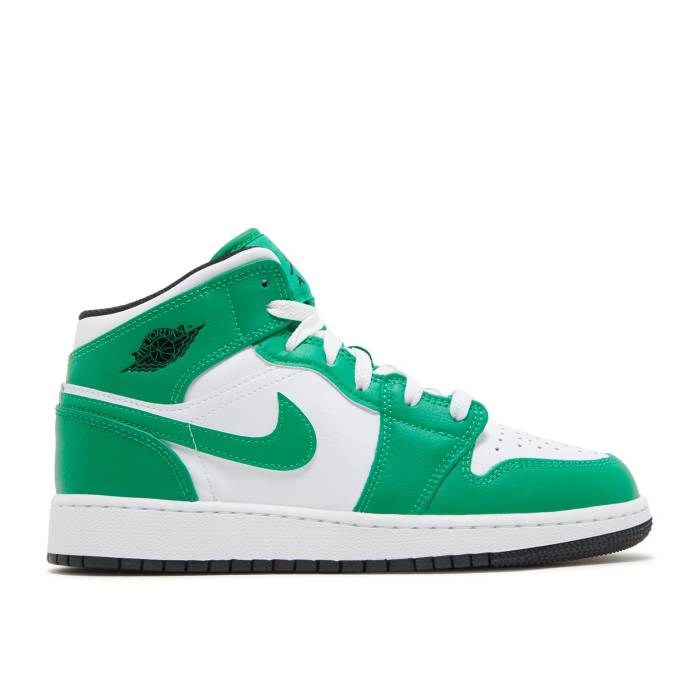 ナイキ エアジョーダン Air Jordan 【 Jordan 1 Mid ガウス \u0027Lucky Green\u0027 Youth Lucky Green/Black/White 】 ミッド 御坊っちゃん キッズ green 緑・緑であること 黒いこと 黒いこと 白いこと 白いこと