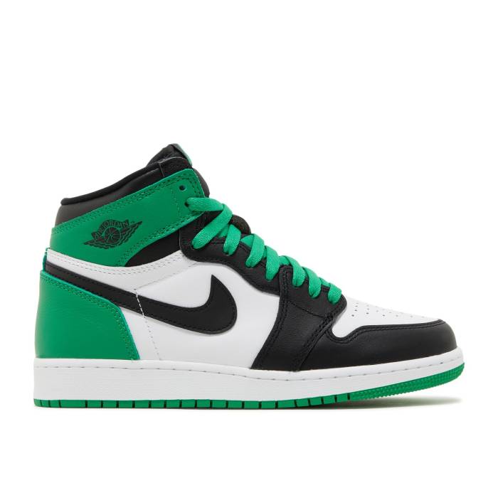 ナイキ エアジョーダン Air Jordan 【 Jordan 1 Retro High Og ガウス \u0027Lucky Green\u0027 Youth Black/Lucky Green/White 】 レトロ ご機嫌 御坊っちゃん キッズ 黒いこと 黒いこと green 緑・緑であること 白いこと 白いこと