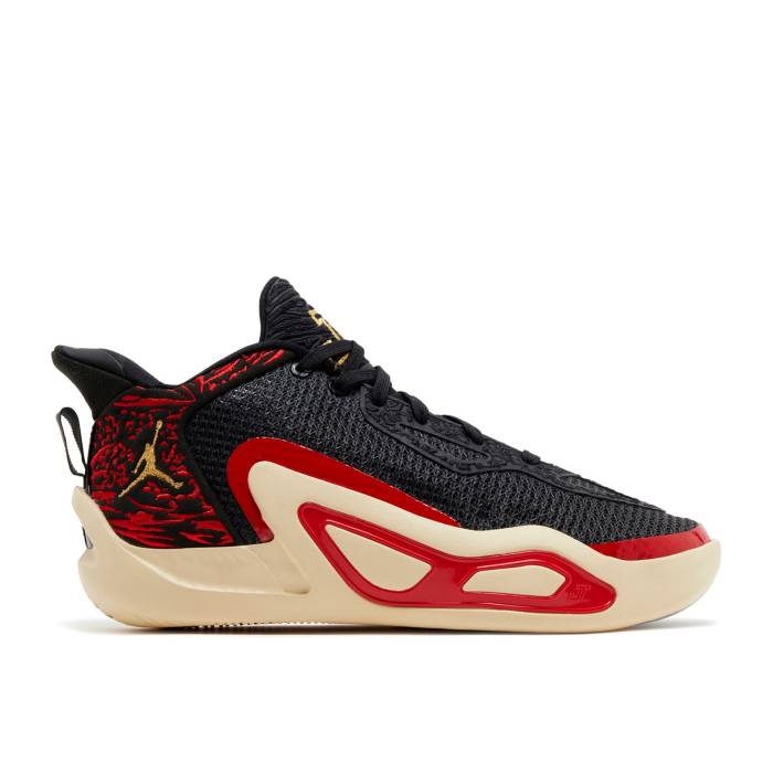 ナイキ エアジョーダン Air Jordan 【 Jordan Tatum 1 ガウス \u0027Zoo\u0027 Youth Black/Metallic Gold/University Red/Beach 】 御坊っちゃん キッズ 黒いこと 黒いこと ゴールド Red 赤・赤いこと 靴-スニーカー-キッズ・ベビー・マタニティ