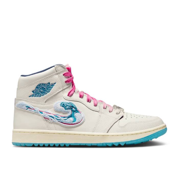 ナイキ エアジョーダン Air Jordan 【 Michelle Wie West X Jordan 1 High Golf Nrg 2 \u0027Aloha\u0027 Men Sail/Hyper Pink/Coconut Milk/Midnight Navy/Industrial Blue 】 ご機嫌 golf ゴルフ メンズ pink サクラ色 紺色 米国海軍 青味 青み
